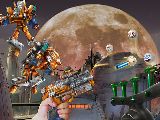 wondercomix  玩具枪包装插画