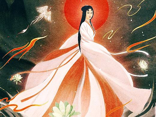 手绘插画《阿月》（个人主页-ZNTI3ODE2NzI=） - 艺术插画 - 站酷设计师蓝戈LG原创素材 - 站酷ZCOOL