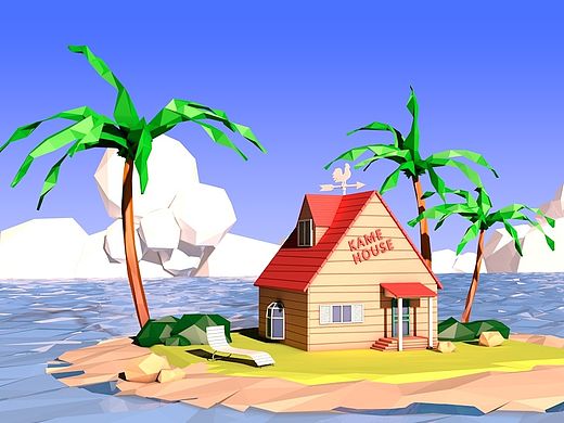 low poly 七龙珠场景
