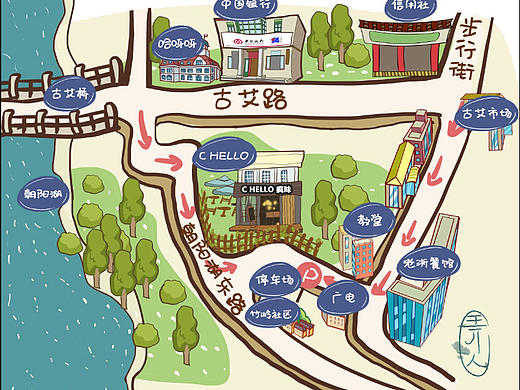 街道小地图（个人主页-ZMjA2NjcyMjA=） - 商业插画 - 站酷设计师林弄人原创素材 - 站酷ZCOOL