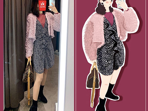 把自己做的服装搭配画成了插画 [z加油]