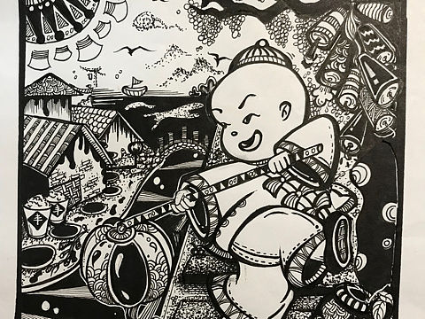 黑白装饰画