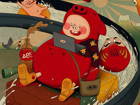 豬年大吉～（個人主頁-ZMzMyMDQxNTI=） - 創(chuàng)作習作 - 站酷設計師阿一的一原創(chuàng)素材 - 站酷ZCOOL