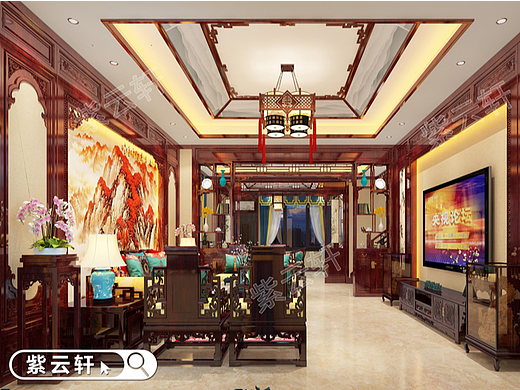 华丽的中式别墅装修延伸视觉空间的效果