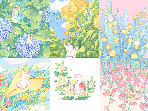 最近画的兔兔｜治愈小插画合集