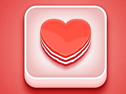 临摹一枚爱心蛋糕