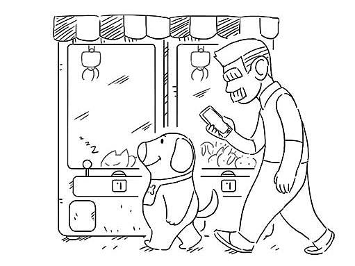 简笔画夹娃娃猫狗