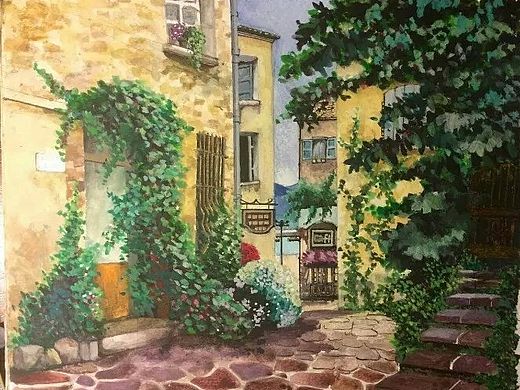 小鎮(zhèn)完成品（個人主頁-ZMTI5MjI4MjQ=） - 繪畫 - 站酷設(shè)計師Ly筱優(yōu)水彩繪畫原創(chuàng)素材 - 站酷ZCOOL