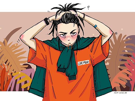 画画自己的日常打发时间——疯一样的女汉子