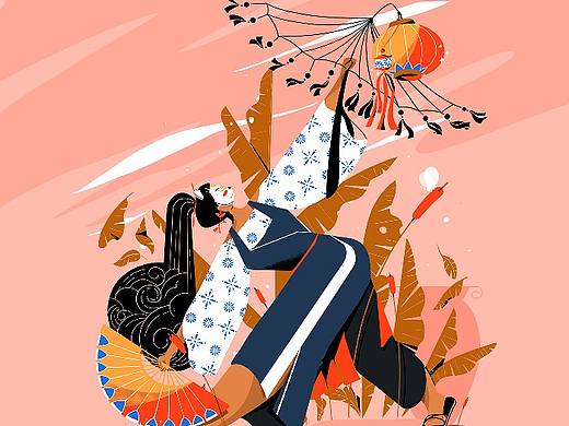 國風(fēng)舞蹈（個人主頁-ZNTY5MDM3NTY=） - 商業(yè)插畫 - 站酷設(shè)計師彌青藤原創(chuàng)素材 - 站酷ZCOOL