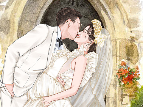 手绘婚礼插画（个人主页-ZNDk2NjY0MDg=） - 艺术插画 - 站酷设计师叫我小茗就行原创素材 - 站酷ZCOOL