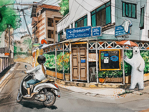 北极熊eco来到清迈-水彩插画集