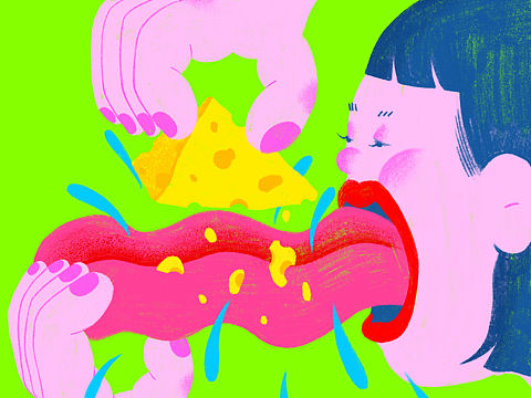 各种食物插画🧀🍗🍵🧃🥚🍎