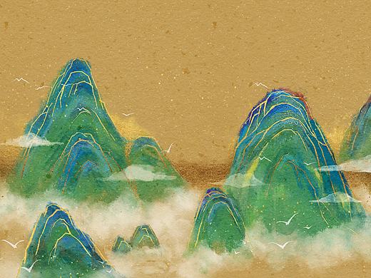 岩彩山水