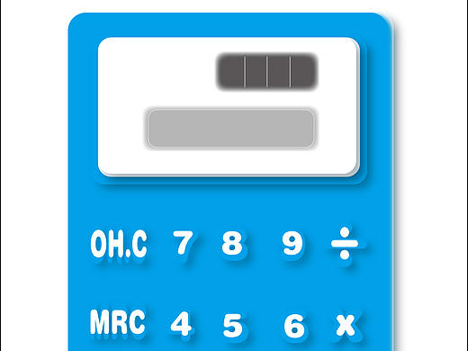 卡通风格计算器实物绘制