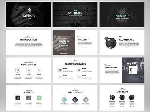 258Minimix通用商务总结PPT模板