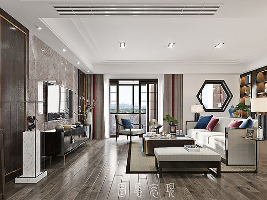 新中式客餐厅（个人主页-ZMzQ2MjA2NzI=） - 建筑/空间 - 站酷设计师dynamic77原创素材 - 站酷ZCOOL