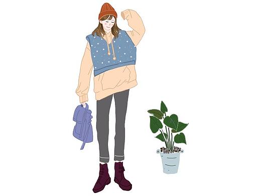 女生小插画