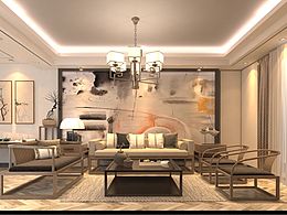中式风格家装3D效果图
