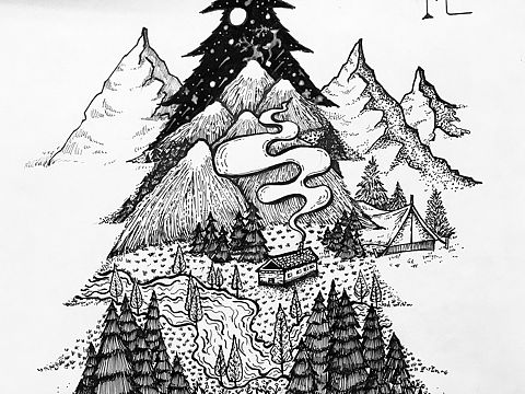 黑白插画
