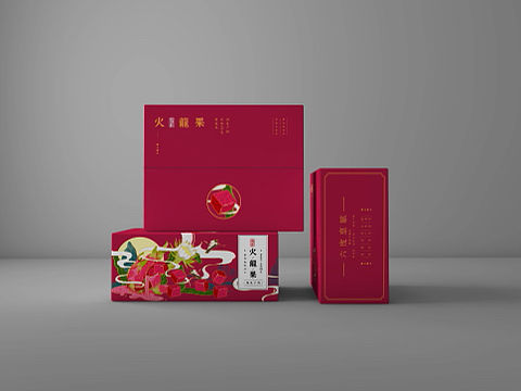 原创：手绘国潮风水果（火龙果）包装设计