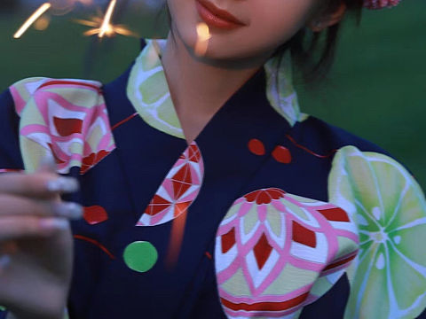 夜景和服烟花少女写真｜夏日氛围感🎆