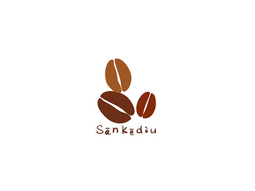 三颗豆休闲咖啡店logo设计