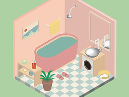 2.5D室內(nèi)小浴室