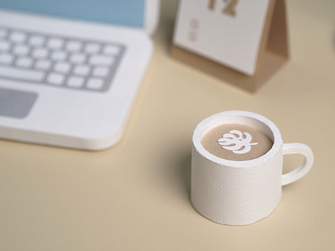 咖啡杯·原创纸艺【女孩工作台】