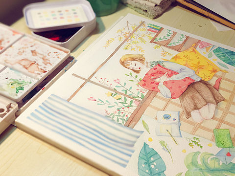 水彩插畫練習（個人主頁-ZMjk2Mjc1OTI=） - 商業(yè)插畫 - 站酷設計師瑩瑩子Ying原創(chuàng)素材 - 站酷ZCOOL