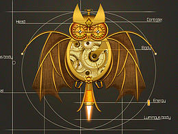 机械猫头鹰 齿轮 蝙蝠 朋克 夜猫子 失眠