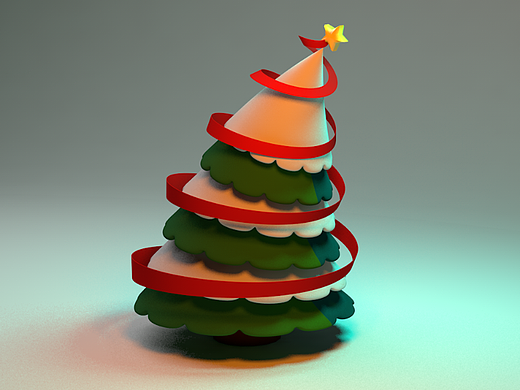 C4D建模-圣诞树