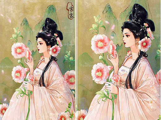 持花美人之 蜀 葵