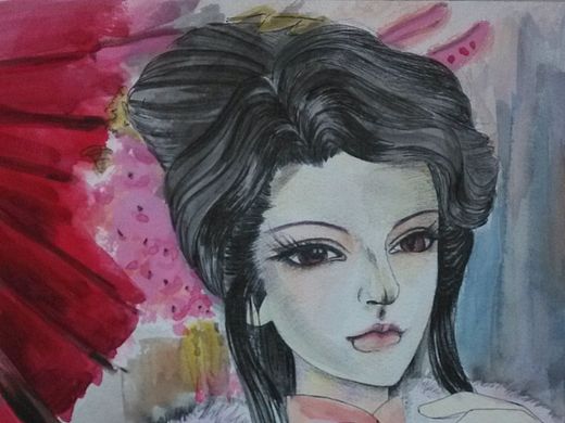 霹雳布袋戏固体颜料绘画——寒烟翠