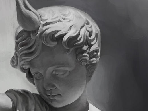 石膏小孩头像