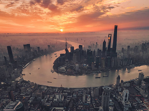 航拍下的上海滩