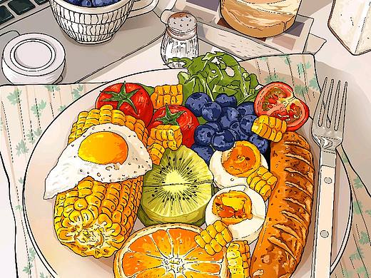 美食食物插画