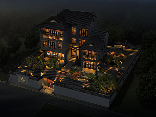 中式園林別墅亮化（個人主頁-ZMjE5NTgxMDA=） - 建筑設(shè)計 - 站酷設(shè)計師清楚也呆毛原創(chuàng)素材 - 站酷ZCOOL