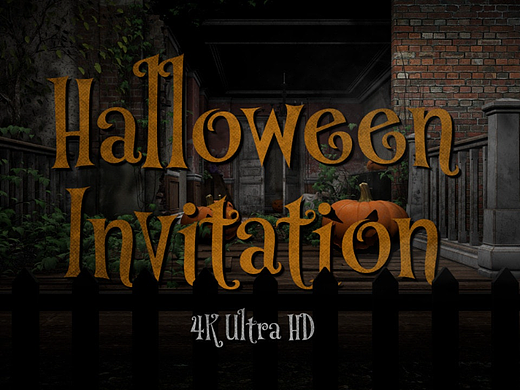 PR模板 | 装满南瓜废弃房屋内四处移动标题万圣节派支