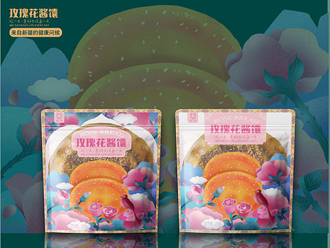 玫瑰花馕包装设计