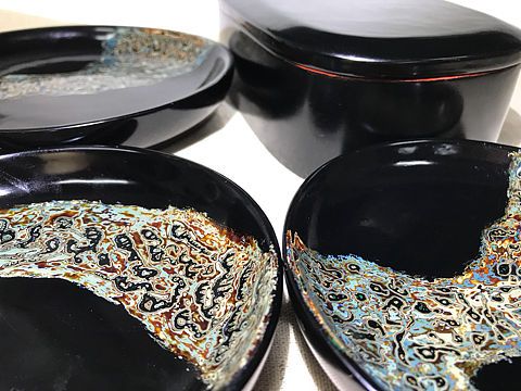 漆器（犀皮漆器，虎皮漆器）