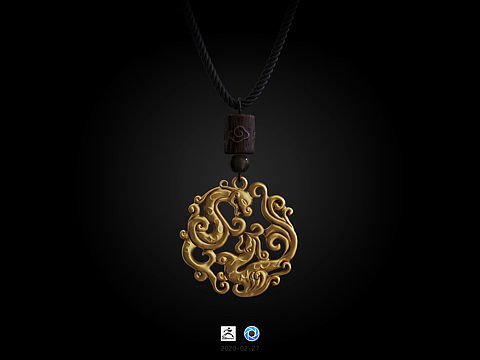 Zbrush龙凤团佩