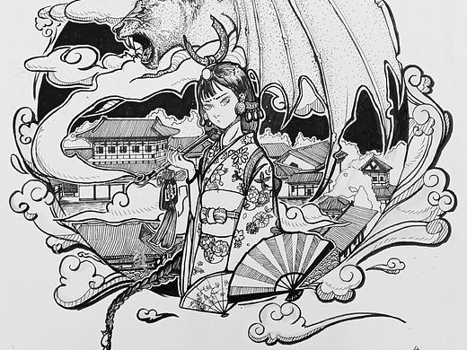 黑白装饰画
