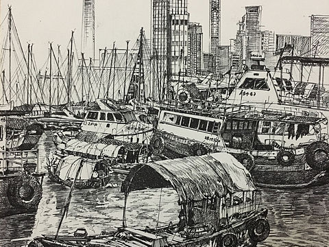 钢笔风景画