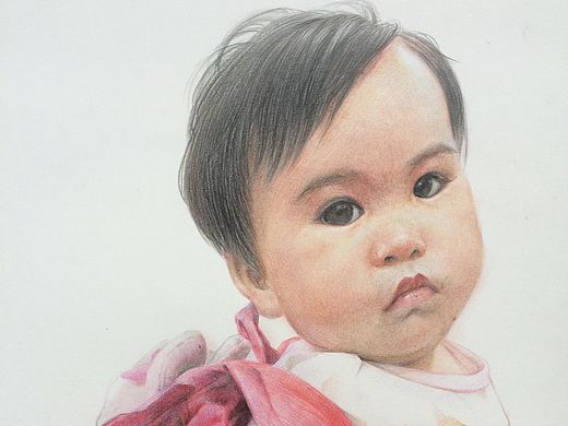 女儿彩铅肖像（个人主页-ZMTU2MDM2NjQ=） - 新锐潮流插画 - 站酷设计师COOL稻草人原创素材 - 站酷ZCOOL