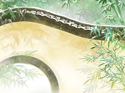 小寒节气插画背景图