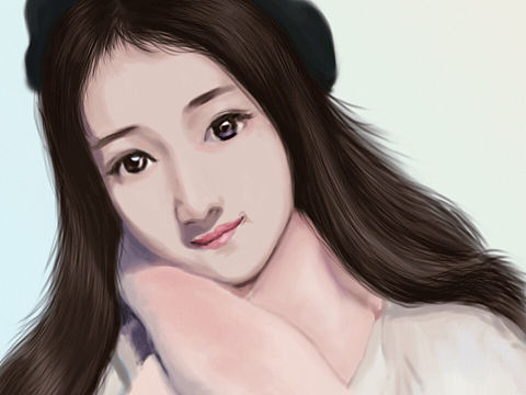 超写实手绘ps美女头像