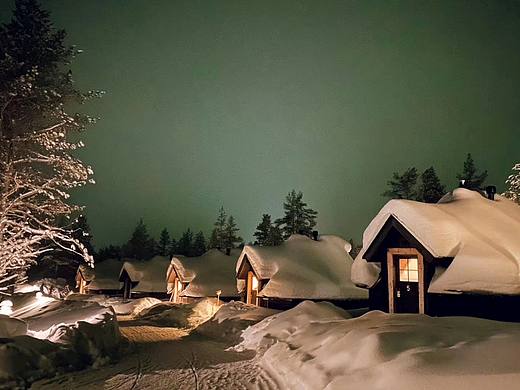 夜拍的雪景