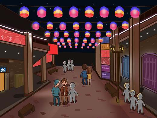 插画-耍街（个人主页-ZMjAxNTQzOTI=） - 创作习作 - 站酷设计师wwwenran原创素材 - 站酷ZCOOL