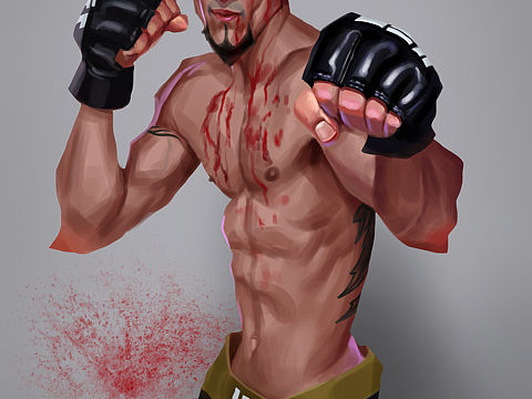 涂一張UFC男神 猜猜誰(shuí)誰(shuí)？（個(gè)人主頁(yè)-ZNTAxMTQ1NDQ=） - 創(chuàng)作習(xí)作 - 站酷設(shè)計(jì)師凱撒梵原創(chuàng)素材 - 站酷ZCOOL